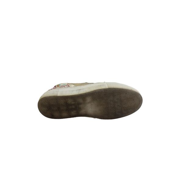 Johnny Was Womens Slip On Metallic Floral Embroidered Sneakers Gold Leather 37 - Picture 4 of 6